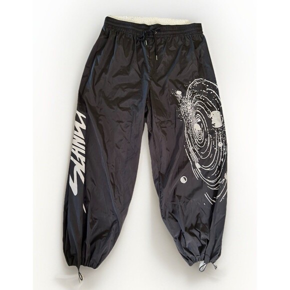 iHeartRaves SLANDER Reflective Galaxy Nylon Harem Pants Size 2X Black Dubstep - Picture 1 of 10